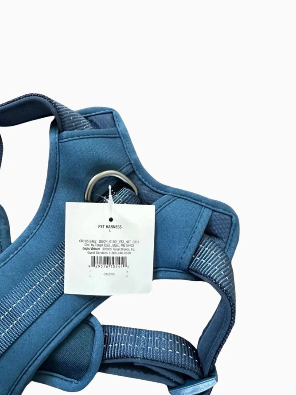 Big Dog Harness Size Large Teal Blue No Pull Padded Reflective Vest
